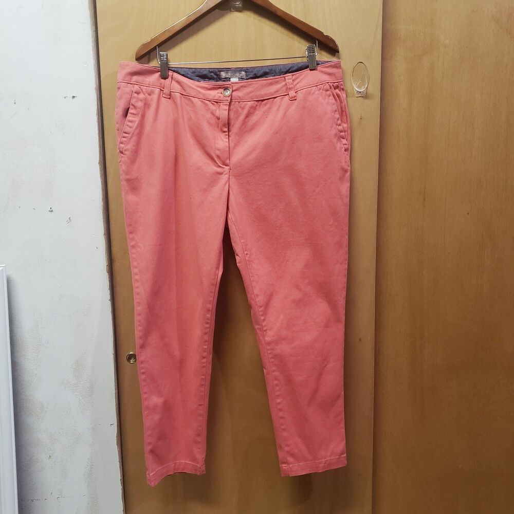 Woman Within Plus Size Straight-Leg Chino Sz 18W petite PINK CORAL SSS
